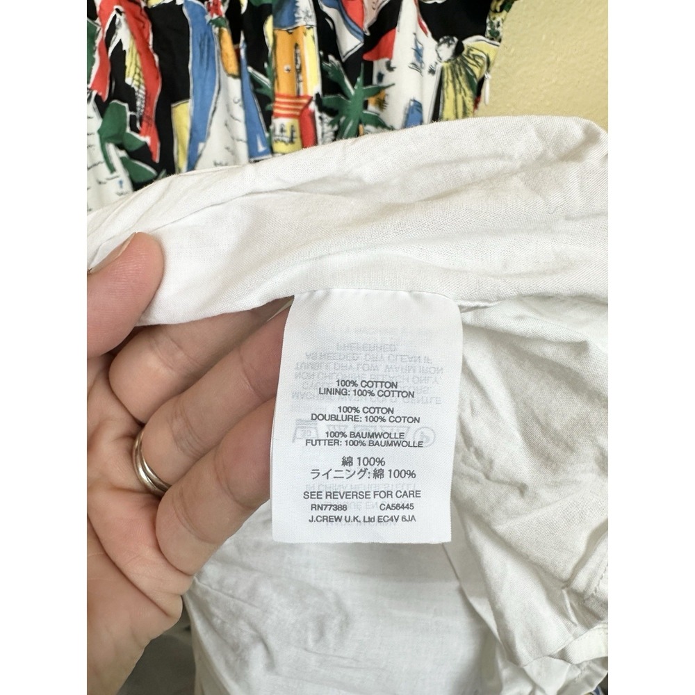J.Crew Postcard Fruit Print Midi Dress 100% Cotton Sz 4 Tropical Lemon Guitar - Picture 6 of 9